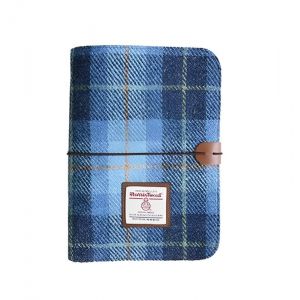 Harris Tweed Classeur A5 à 6 anneaux, couverture souple en laine rechargeable, 80 pages pour papier de recharge A5 et inserts de planificateur A5, journal pour écrire, format A5, 80 pages (bleu) (TAILORMAP, neuf)