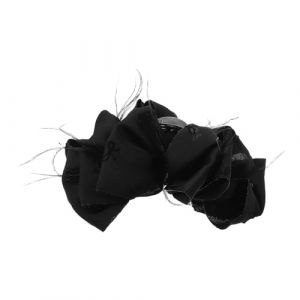 Healeved Pince &agrave; Cheveux Grosse Taille Noire N&oelig;ud en Plumage Griffe &agrave; Cheveux pour Carnaval et F&ecirc;tes Accessoire Coiffure pour Anniversaire et No&euml;l Barrette &agrave; M&acirc;choire L&eacute;g&egrave;re et (Accompany JY, neuf)
