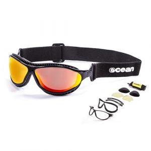 OCEAN FIRELAND Lunettes flottantes de sport aquatique polaris&eacute;es pour kitesurf, wing foil, noires (haut-gloss), taille unique (ECOON SPORT, neuf)