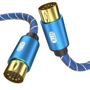 EMK Midi C&acirc;ble, 5 broches Midi Cable d'instrument Clavier M&acirc;le &agrave; M&acirc;le 5 broches Din in-Out MI-DI C&acirc;ble Audio pour Orgue &eacute;lectronique, M&eacute;langeur, Piano, Tambours, Carte son (3 m&egrave;tres) (XIANHUI FR, neuf)