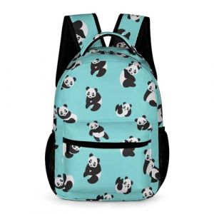 Treer Sac a Dos Enfant Nylon, Cartable Fille Primaire 3D Panda, Cartable Garcon Primaire, Grand 20.6L Cartable Imperméable Cartable pour 3-14 Ans (Panda Aqua,43x32x15cm) (Treer, neuf)