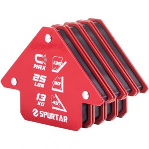 Spurtar 4PCS 13kg Aimants Soudure Solides de Flèche - Support de Pinces de Soudage Magnétiques Travail du Métal Mig Tools Atelier Aimant Soudeur (Wittyware EU, neuf)