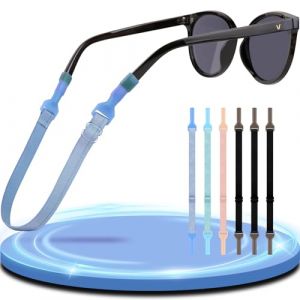 Pamofuper Cordon Lunettes Sport, 6 Pi&egrave;ces R&eacute;glable Attache Lunette Homme Enfant, Antid&eacute;rapant Cordon Lunette Pour la Course, Ski, Natation(B) (Pamofuper, neuf)