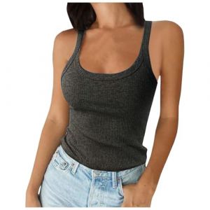 G&eacute;n&eacute;rique D&eacute;bardeurs Pour Femmes Avec Soutien Top Gorge Int&eacute;gr&eacute; Haut Femme Chic Et Elegant &Eacute;l&eacute;gant Sans Coutures Ete Noir Armatures Confortable Tenue De Vacances &Agrave; La Plage Debardeur Integre (Clumanbbl, neuf)