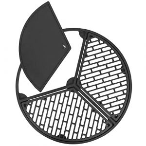 BBQ-Toro Ensemble plancha en fonte avec grille et plaque de gril | Ø 54,5 cm | grille de gril en fonte avec 3 zones | convient au gril de bouilloire de 57 cm (CS Trading, neuf)