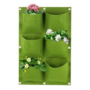 Wisebom Sac &agrave; Plantes Mural Suspendu, 6Poches Sacs de Plantation Verticaux en Feutre, Sacs de Culture Muraux Poche &agrave; Fleurs de Jardin pour Fraise Ext&eacute;rieur Maison D&eacute;coration (Vert) (junthou, neuf)