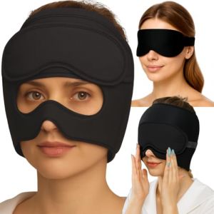 Masque Migraine avec Masque de Nuit pour Yeux, Bonnet anti Migraine Froid, Masque Contre la Migraine, Bandeau Migraine et Bien &ecirc;tre, Headache relief Cap, Poche de Glace en Gel (Chocokyka, neuf)