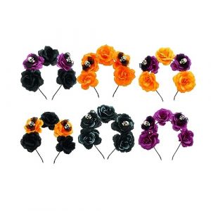 Beaupretty 6 Pi&egrave;ces Cerceau De Cheveux D'halloween D&eacute;cor De Cr&acirc;ne Bandeau T&ecirc;te De Mort Fleur Zombi Bandeaux Pour Femmes Vampire Chapeau Couvre-chef Poule Mascarade Sanglant (lorianca, neuf)