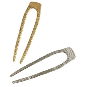 STOBAZA Lot De 2 &Eacute;pingles &agrave; Chignon u En M&eacute;tal Bross&eacute;, Grand Format, Outil De Coiffure Femme, &Eacute;pingles Fran&ccedil;aises Dor&eacute; Et Argent&eacute;, Accessoire Pour Chignon Quotidien Et Voyage (Vitong, neuf)