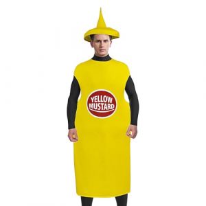 Ketchup Costume unisexe pour adulte Ketchup Moutarde Costume de jeu de r&ocirc;le amusant Costume de carnaval pour adultes hommes et femmes (zhimkc, neuf)