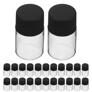 CLISPEED Flacons en Verre Transparents 5 Ml Bouchon Blanc Herm&eacute;tique Lot de 40 Pi&egrave;ces Flacons D&rsquo;&Eacute;chantillons &Eacute;tanches R&eacute;utilisables pour Huiles Essentielles Parfums Voyage et Usage (Yeahzl, neuf)