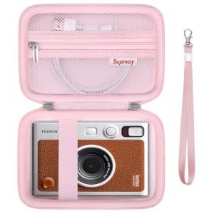 Supmay &eacute;tui Dur de Transport pour cam&eacute;ra instantan&eacute;e Fujifilm Instax Mini Evo, &eacute;tui de Stockage de Voyage d'imprimante Instax Mini avec Poche en Maille Peut Stocker des c&acirc;bles USB, Film, Rose (Supmay FR, neuf)