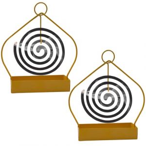 pangutheos 2 Pièces Support Spirale Anti Moustique, Fer Support Bobine Anti Moustique avec Anneau de Suspension Porte Spirale Anti Moustique, Créatif et Simple pour Maison Extérieur Bureau (Ovale) (Pangutheos, neuf)