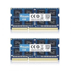 Wlizedle 8Go Kit (2x4Go) DDR3/DDR3L Laptop M&eacute;moire RAM 1600MHz CL11 SODIMM Module de M&eacute;moire PC3-12800/PC3L-12800 204-Pin 1,35V/1,5V Notebook Memory Upgrade pour Ordinateur Portable, Bleu (Wlizedle Store, neuf)