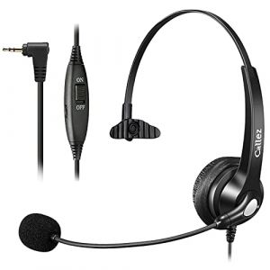 Casque Téléphone Fixe sans Fil avec Micro Anti-Bruit, Oreillette de 2,5mm Filaire pour Gigaset C430A C530 S810 S850A CL660 Panasonic Cisco Spa 504G Yealink W52P Bureau Centre d'appel (Wodio EU, neuf)