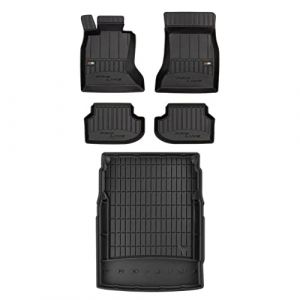 MOTOS Kit de tapis de sol en caoutchouc et tapis de coffre pour BMW Serie 5 F10 2013-2017 Améliorez votre confort de voyage avec tapis antidérapant voiture 3D- Tapis de sol voiture tous temps, protect (MOTOS EU, neuf)