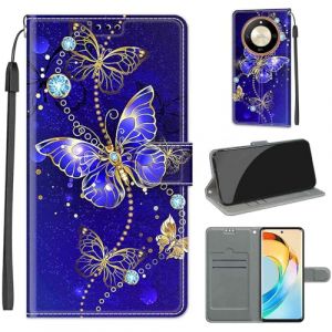 Coque pour Honor Magic 6 Lite / X50 GT / X9B 5G, Housse Etui Portefeuille Cuir Multifonction, Fermeture Magn&eacute;tique &agrave; Clapet Anti-Choc Compatible avec Coque Honor X50 5G Book - Papillon (KENHONER, neuf)