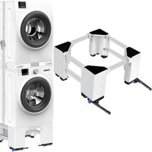 NIUXX Support Machine à Laver avec roulettes, Socle Machine à Laver de 28cm de Haut, Socle laver linge réglable pour lave-linge, adapté aux lave-linge et sèche-linge, capacité de charge de 400 kg (NIUXXKJ, neuf)
