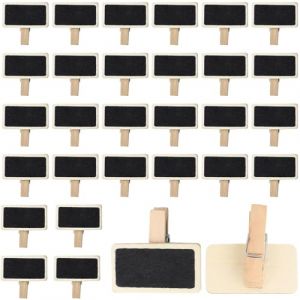 30 pinces ardoise mini, tableau d’étiquettes, réutilisables avec craie, marque place anniversaire, ardoise craie (Anilalowbility, neuf)