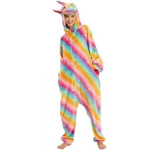 Ovender Kigurumi Deguisements Costume Pyjamas Cosplay Animaux Halloween Carnaval ou Spectacle de Noël Party Show Combinaison Unisexe Winter Zoo Adulte Femmes Hommes (S, Pony Licorne Arc-en-ciel O) (Ovender, neuf)