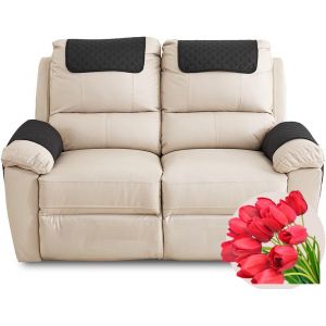 Housse D'appui-Tête pour Meubles, Housse D'accoudoir, Canapé 2/1/3 Places avec Accoudoirs Housse de Protection pour Appuie-Tête de Chaise Inclinable (Color : Black, Size : 4 Pieces(2xpocket)) (MOSIED, neuf)