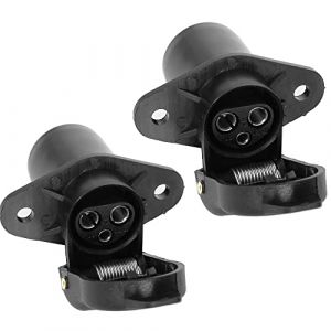 DARKGUARD 2 pi&egrave;ces Prise 3 Broches Tracteur 12v 24v,Prise 3Broches Femelle Remorque, DIN 9680,Prise Attelage 3Broches pour Agricole V&eacute;hicule,Voiture,Connecteur d'attelage pour Caravane (Prise S22) (DARKGUARD, neuf)