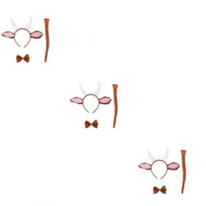 DRESSOOS 3 Ensembles Bandeau En Corne De Chèvre Costume De Bandeau Animal Renne Costume Exotique Arc Mr Tumnus Masque Chèvre Enfants Costume Lapin Oreilles De Chèvre Costume Animal Costume (Mingsyue, neuf)