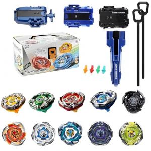 Burst Spinning Toupies Set, Metal Fusion Combattre Tops 10Pcs X Toupies Jouet avec 3 Lanceurs et Poignée, Jeu De Bataille Cadeau Jouet pour Filles et garçons (MemberShop, neuf)