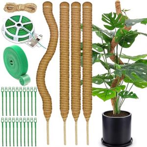 VIPNAJI 4 Pi&egrave;ces Tuteur Plante Grimpante sur Piquet de Plante 70cm, Support de Plante Tuteur de Coco Pliable Poteau de Croissance de Plantes Grimpantes pour Maison Jardin Int&eacute;rieur Plante Monstera (MINALTO TRADE S.R.L., neuf)