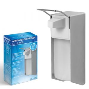 ARNOMED 1 Distributeur gel hydroalcoolique en aluminium, distributeur savon automatique 1000ml, Levier court - fixation/montage mural, Soap Dispenser, distributeur de savon automatique (arnowa, neuf)