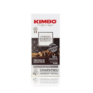 KIMBO - Espresso Barista Ristretto - Café Capsule - Café Italien Authentique - Intensité 12 / Dark Roast - Lot de 10 Boîtes de 10 Capsules Compatibles Avec Nespresso® (LES MENUS DU MONDE, neuf)