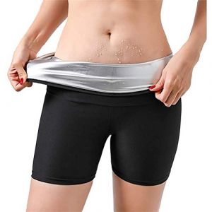 2 en 1 Femmes Sauna Pantalon Minceur Perte de Poids Collants de Formation Sauna Pantalons de Survêtement M/L/XL Court Taille Haute Équipement (Pantalon élastiqué 3 minutes) (redzhi, neuf)