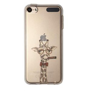 NOVAGO Compatible avec iPod Touch 7/6 / 5 (7&egrave;me, 6&egrave;me et 5&egrave;me G&eacute;n&eacute;ration) - Coque de Protection Souple en Silicone Gel Transparent avec Motif Imprim&eacute; en Relief - Girafe (NOVAGO-Vendeur PRO fran&ccedil;ais, neuf)
