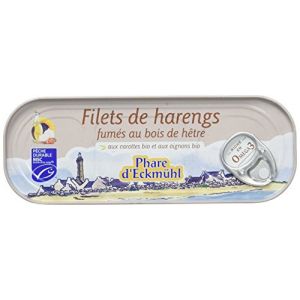 Phare d'Eckm&uuml;l Filets de Harengs Fum&eacute;s au Bois de H&ecirc;tres Bio, 150 g (NOS MEILLEURES COURSES, neuf)