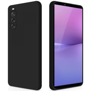 GiiYoon Coque pour Sony Xperia 10 V Case en Silicone, Etui de Protection Antichoc Etui Housse Silicone Ultra-Mince avec Couche Intérieure en Fibre et Protection pour Caméra, Noir (Giiyoon, neuf)