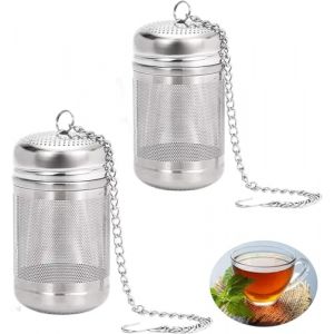 NOLACE Filtre &agrave; Th&eacute; 2 Pi&egrave;ces 316 Filtre The En Acier Inoxydable Infuseur Filtre Permanent Et Couvercle Pour Tasses Et Th&eacute;i&egrave;res De Diff&eacute;rentes Tailles (ZHININGKJ, neuf)
