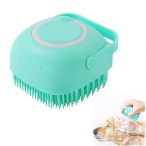 Brosse de douche en silicone, mini brosse de corps 2 en 1, exfoliante en silicone, exfoliante pour le corps avec distributeur de gel douche, brosse de bain, massage du cuir chevelu pour bébé (bleu) (XinZhiDa, neuf)