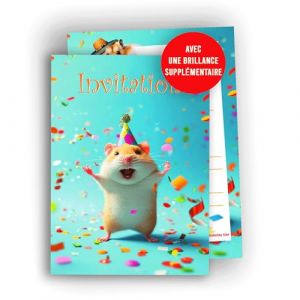 Edition Colibri Cartes d’invitation anniversaire enfant – Thème hamster – Lot de 10 cartes A6 – Invitation pour fête d’animaux – Fille ou garçon (Edition Colibri, neuf)
