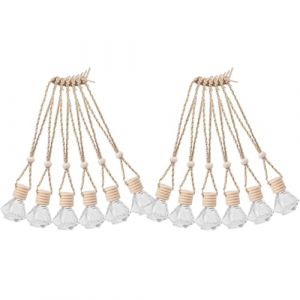 Housoutil Lot de 12 Flacons de Parfum Suspendus en Verre Transparent Bouchon en Liège Mini Diffuseurs Réutilisables pour Voiture et Maison Flacons Parfumés Décoratifs Compacts (Entertainment First, neuf)