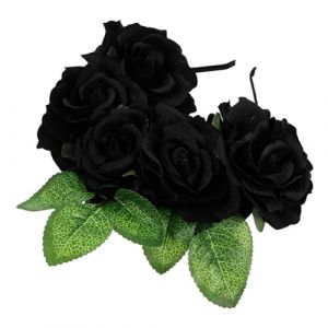 Healifty Serrage-t&ecirc;te Rose &agrave; Fleurs Artificielles Taille Unique &Eacute;lasticit&eacute; Confortable pour F&ecirc;te Halloween D&eacute;guisement Accessoire Cheveux Femme Fille (Madonna Tied, neuf)