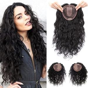 Eree Hair Cagoule de cheveux boucl&eacute;s en forme de U pour femme, 30,5 cm, 12,7 x 14 cm, base en soie, extension de cheveux ondul&eacute;s, partie centrale de rechange, couleur noire (EREE HAIR WIG, neuf)