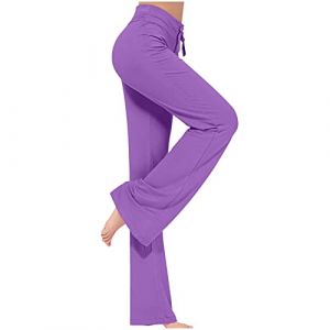 Pantalon Yoga Femme Fluide Jambe Large Pantalon Cargo Yoga Femmes Fluide Pantalons Patte d'&Eacute;l&eacute;phant Bootcut Yoga Pants Contr&ocirc;le du Ventre pour Pilates, Entra&icirc;nement, Danse, Casual, Fitness, Sport (⭐⭐⭐⭐⭐AEGJEGVD⭐⭐⭐⭐⭐, neuf)