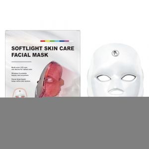 Masque facial &agrave; LED &ndash; Lumi&egrave;re bleue portable, appareil de beaut&eacute; multicolore, masque facial LED sans fil pour femme, rajeunissement de beaut&eacute;, salon &agrave; domicile, voyage, durable, facile &agrave; utiliser (yuyingyu, neuf)