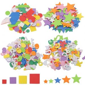 580 Pi&egrave;ces Gommettes Enfants en Mousse, Lettres Mousse Autocollantes avec Chiffres et Formes G&eacute;om&eacute;triques, Stickers Mousses Alphabet pour D&eacute;corations DIY et Artisanat de No&euml;l (DGMAIXIN, neuf)