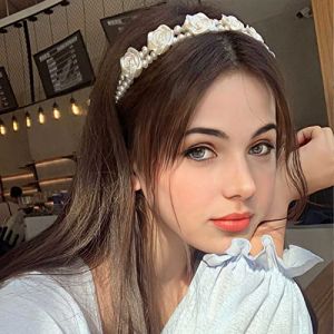 Yienate Rose Fleur Couronne Bandeau En Plastique Blanc Rose Floral Princesse Diad&egrave;me Fran&ccedil;ais De Mari&eacute;e Bandeau De Mariage F&ecirc;te Cheveux Cerceau Cheveux Accessoires pour Femmes Filles Porter Quotidien (Yienate, neuf)