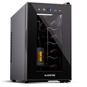 Klarstein Cave a Vin, Caves &agrave; Vin de Conservation de 21L, Porte en Verre, Cave a Vins &agrave; Zone Unique, Bar Int/Ext, Frigo Vin, Armoire a Vin, Cave a Vin de Vieillissement, Cave &agrave; Vin 8 Bouteilles (Klarstein France, neuf)
