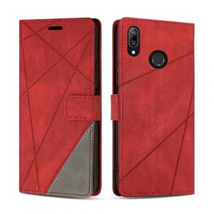 SONWO Coque pour Huawei Y7 2019 / Huawei Y7 Prime 2019, Protection Housse Etui en Cuir PU Portefeuille Livre pour Huawei Y7 2019 / Huawei Y7 Prime 2019, Emplacements Cartes, Fonction Support, Rouge (SONWO EU STORE, neuf)