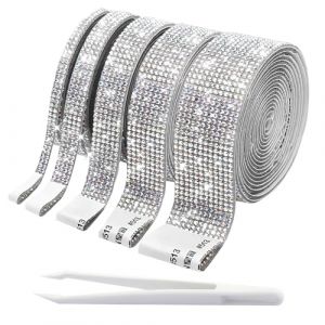 5 Rouleaux Strass Autocollant Strass a Coller Ruban De Diamant pour Miroir, Armoire, D&eacute;coration de Cuisine Et Salle De Bain, Loisirs Cr&eacute;atifs, Chaussures, Maquillage, V&ecirc;tements (Raretong, neuf)