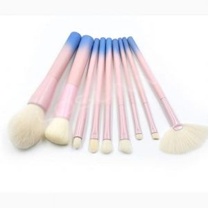 9 pièces de pinceaux de maquillage à poignée de couleur graduelle, pinceau for les yeux, fond de teint et ceinture de maquillage, seau en PU (yanglingdayuanhengweishangmaoyouxiangongsi, neuf)