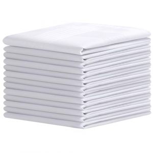 Ohuhu Mouchoirs Tissus Homme, Mouchoirs en Tissu 100% Coton Lavable en Machine, Blanche Ensemble de Pochettes Classiques, Cadeau pour Hommes, 40 x 40 cm (TSMART, neuf)